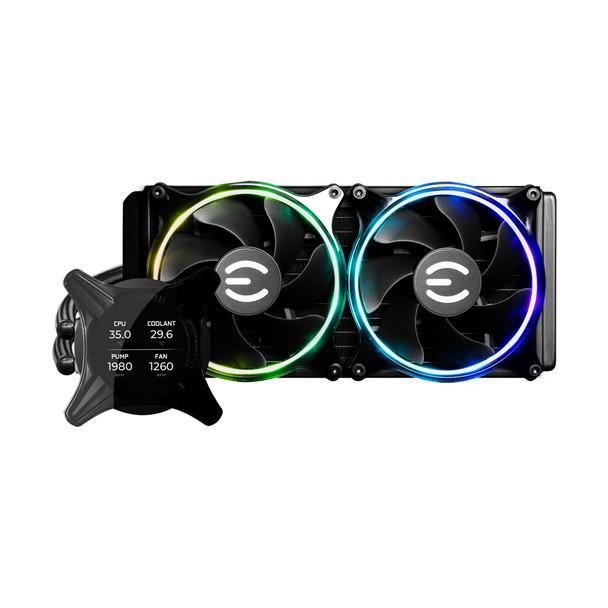 EVGA Fan 400-HY-CX24-V1 CLCx 240mm All-In-One LCD CPU Liquid Cooler Retail