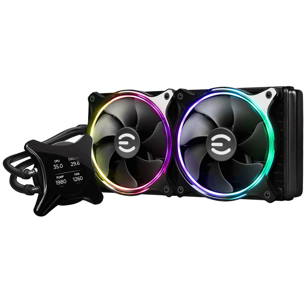 EVGA Fan 400-HY-CX28-V1 CLCx 280mm All-In-One LCD CPU Liquid Cooler Retail