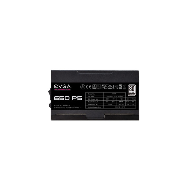 EVGA Power Supply 220-P5-0650-X1 650W 80Plus Platinum Fully Modular Retail