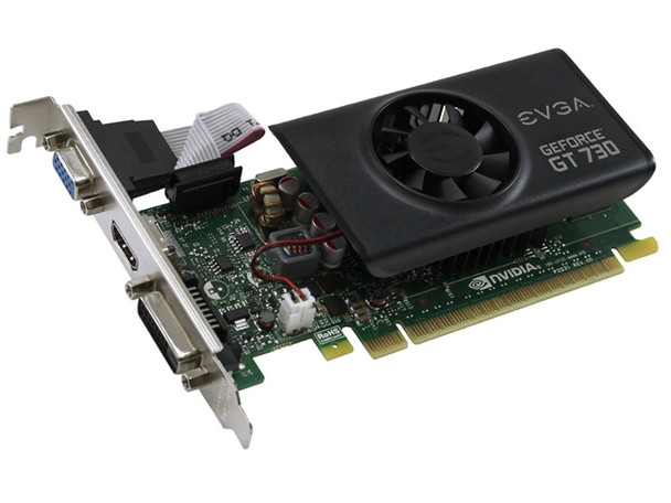eVGA Video Card 02G-P3-3733-KR GT730 2GB DDR5 64Bit PCIE2.0 DVID HDMI LP RTL
