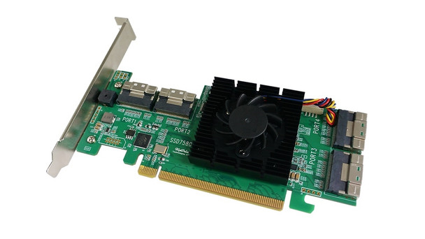 HighPoint CC SSD7580B 8PT PCIe4.0 x16   8x U.2 Ports NVMe RAID Controller RTL