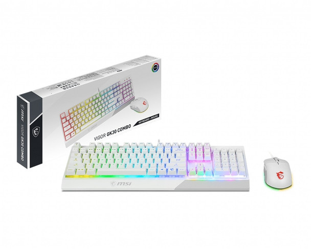 MSI KB VIGOR GK30 COMBO WHITE Keyboard and Mouse (GK30 White+GM11 White)