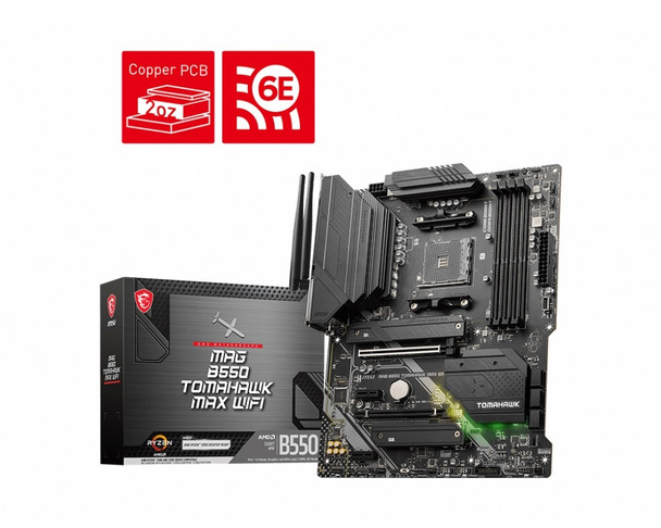 MSI MB MAG B550 TOMAHAWK MAX WIFI AM4 Max128GB DDR4 PCIE ATX Retail