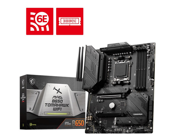 MSI Motherboard B650TOMAHAWKWIFI MAG B650 TOMAHAWK WIFI B650 AM5 Maximum 128GB DDR5 PCI-E ATX Retail