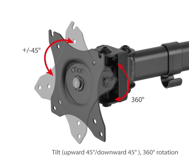 SIIG AC CE-MT1U12-S1 Articulated Freestanding Dual MN Desk Stand 13 to 27