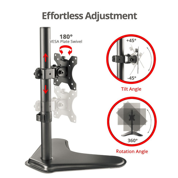 SIIG AC CE-MT3B11-S1 Height Adjustable Single Monitor Desk Stand f 13 to 32