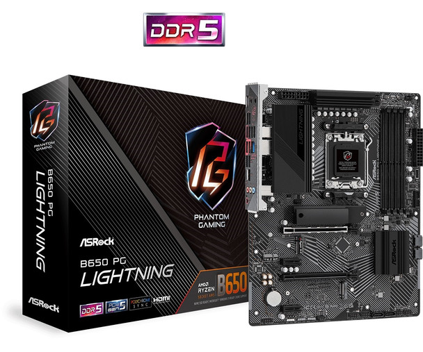 ASRock MB B650 PG Lightning AMD B650 AM5 Max128GB DDR5 ATX Retail