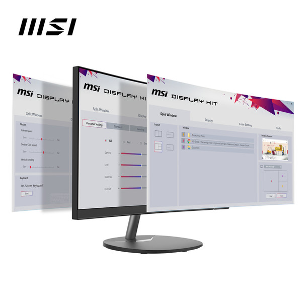 MSI Pro MP241CA 23.6 Inch Curved Monitor, 1500R, Full HD (1920 x 1080), 75Hz, VA, 4ms, FreeSync, HDMI, DiplayPort, Built-in Speakers, Anti-Glare, Anti-Flicker, Less Blue light, TÜV Certified, VESA, Kensington, Black ProMP241CA 824142294673