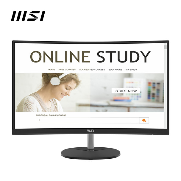 MSI Pro MP241CA 23.6 Inch Curved Monitor, 1500R, Full HD (1920 x 1080), 75Hz, VA, 4ms, FreeSync, HDMI, DiplayPort, Built-in Speakers, Anti-Glare, Anti-Flicker, Less Blue light, TÜV Certified, VESA, Kensington, Black ProMP241CA 824142294673