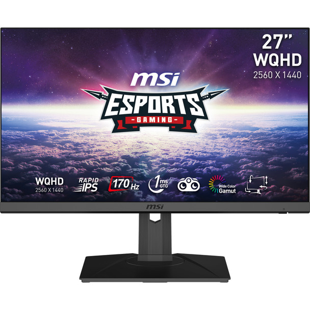 MSI MN G272QPF 27 Rapid IPS QHD 2560x1440 16:9 1ms 170Hz 2xHDMI DP Retail