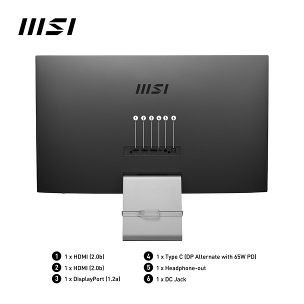 MSI MN Modern MD271UL 27 IPS 3840x2160 UHD 16:9 4ms 60Hz DP 2xHDMI Iron Grau