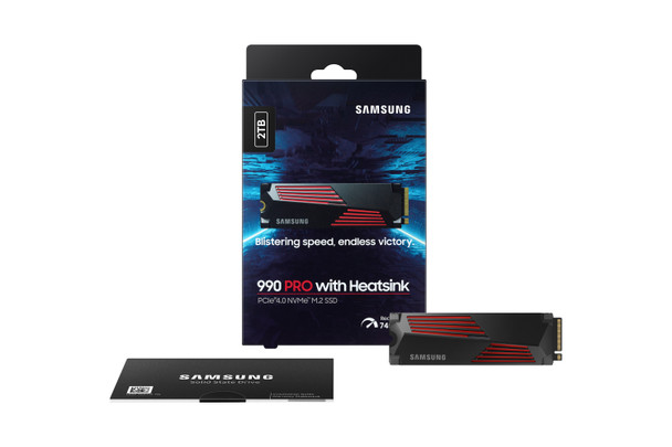 Samsung SSD MZ-V9P2T0CW 2TB M.2 NVMe 990 PRO w Heatsink PCIe4.0 Retail