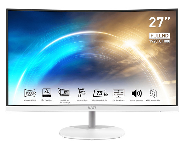 MSI MN Pro MP271CW 27 FHD Curved VA 1920x1080 3000:1 VGA HDMI Matte White
