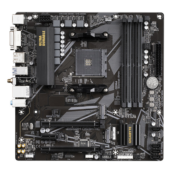 Gigabyte MB B550M DS3H AC AMD AM4 B550 Ryzen Max.128GB DDR4 Micro ATX Retail