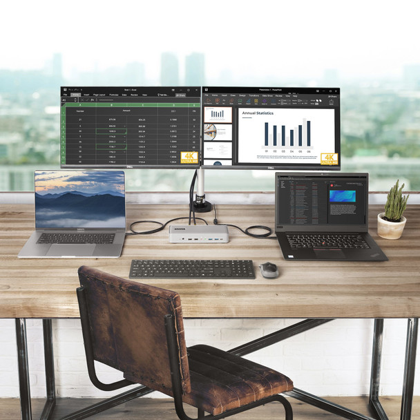 StarTech.com Dual-Laptop USB-C KVM Docking Station, Dual Monitor 4K 60Hz DisplayPort Dock, 5-Port USB Hub, GbE, 90W/45W Power Delivery to Two Laptops, Windows/Mac, 2-Host KVM Dock 065030897242
