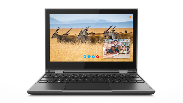 Lenovo 300e 3015e Hybrid (2-in-1) 29.5 cm (11.6") Touchscreen HD AMD 3000 4 GB DDR4-SDRAM 64 GB eMMC Wi-Fi 5 (802.11ac) Windows 10 Pro Black  82GK001VUS