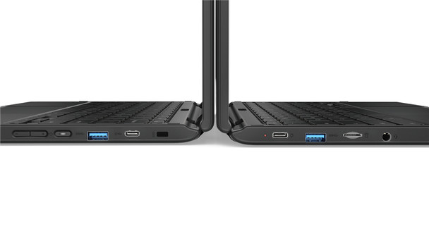 Lenovo 500e N4120 Chromebook 29.5 cm (11.6") Touchscreen HD Intel Celeron N 4 GB LPDDR4-SDRAM 32 GB eMMC Wi-Fi 5 (802.11ac) ChromeOS Black 194632384550 81MC001EUS