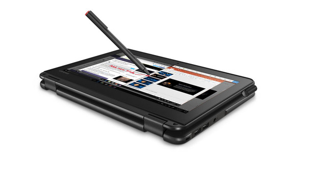 Lenovo 300e N3450 Hybrid (2-in-1) 29.5 cm (11.6") Touchscreen HD Intel Celeron 4 GB LPDDR4-SDRAM 64 GB eMMC Wi-Fi 5 (802.11ac) Windows 10 Pro Black 192158787824 81FY000SUS