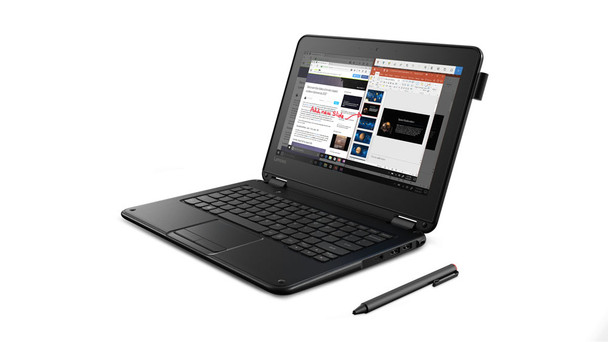Lenovo 300e N3450 Hybrid (2-in-1) 29.5 cm (11.6") Touchscreen HD Intel Celeron 4 GB LPDDR4-SDRAM 64 GB eMMC Wi-Fi 5 (802.11ac) Windows 10 Pro Black 192158787824 81FY000SUS