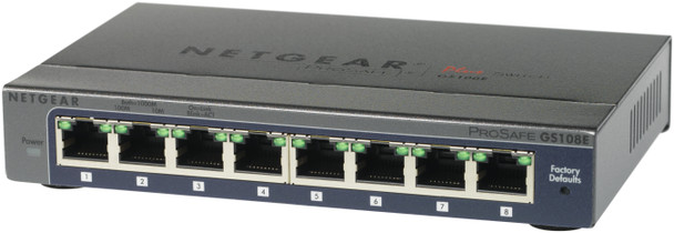 Netgear GS108E Managed Gigabit Ethernet (10/100/1000) Black 45545