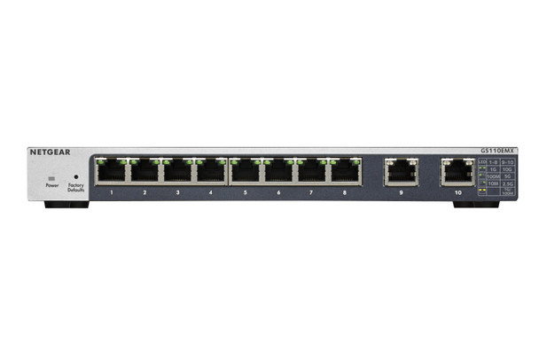 Netgear 10-Port Gigabit/10G Ethernet Plus Switch (GS110EMX) 45558