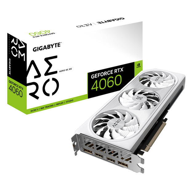 Gigabyte VCX GV-N4060AERO OC-8GD GeForce RTX 4060 AERO OC 8GB GDDR6 128B ATX