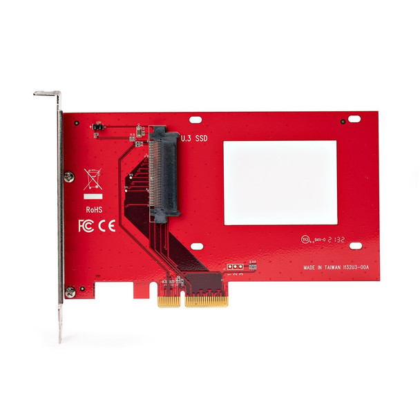 StarTech.com U.3 to PCIe Adapter Card, PCIe 4.0 x4 Adapter For 2.5" U.3 NVMe SSDs, SFF-TA-1001 PCI Express Add-in Card for Desktops/Servers, TAA Compliant - OS Independent PEX4SFF8639U3 065030899000