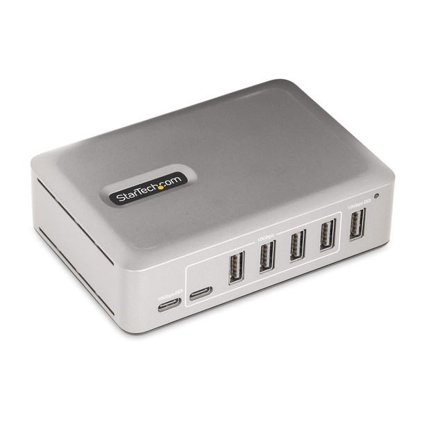 StarTech.com 7-Port USB-C Hub - 5x USB-A + 2x USB-C - Self-Powered w/65W Power Supply - USB 3.1 10Gbps - Desktop/Laptop USB Hub w/3ft USB-IF Certified Locking Cable - USB C Hub 10G5A2CS-USB-C-HUB 065030899086