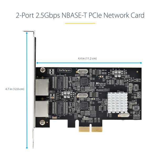 StarTech.com 2-Port 2.5Gbps NBASE-T PCIe Network Card, Intel I225-V, Dual-Port Computer Network Card, Multi-Gigabit NIC, PCI Express Server LAN Card, Desktop Ethernet Interface PR22GI-NETWORK-CARD 065030898140