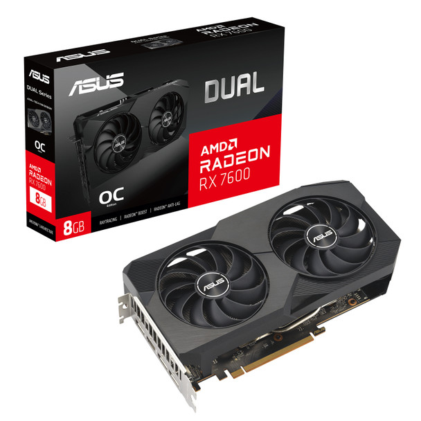 ASUS Dual -RX7600-O8G AMD Radeon RX 7600 8 GB GDDR6 DUAL-RX7600-O8G 197105020450