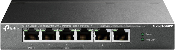 TP-Link 6-Port Gigabit Desktop Switch with 3-Port PoE+ and 1-Port PoE++ 840030708428