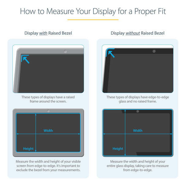 StarTech.com 17.3-inch 16:9 Laptop Privacy Filter, Anti-Glare Privacy Screen w/51% Blue Light Reduction, Notebook Screen Protector w/ +/- 30 Degrees Viewing Angle, Matte/Glossy 065030900560