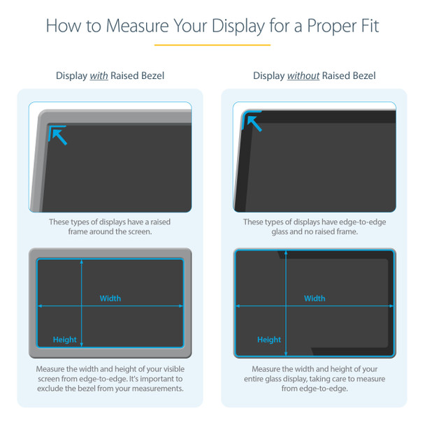 StarTech.com 28-inch 16:9 Computer Monitor Privacy Filter, Anti-Glare Privacy Screen w/51% Blue Light Reduction, Monitor Screen Protector w/+/- 30 Deg. Viewing Angle 065030900591