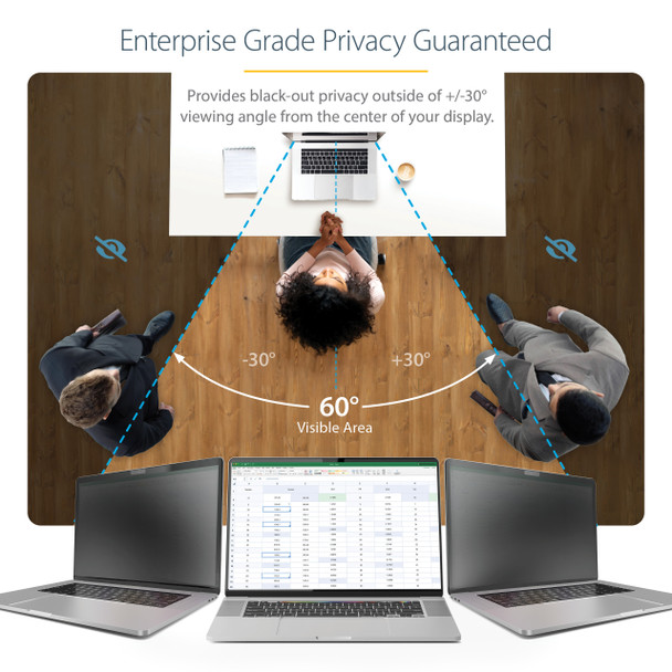 StarTech.com 14-inch MacBook Pro 21/23 Laptop Privacy Screen, Anti-Glare Privacy Filter with 51% Blue Light Reduction, Monitor Screen Protector with +/- 30 deg. Viewing Angle, Reversible Matte/Glossy Sides 065030900461