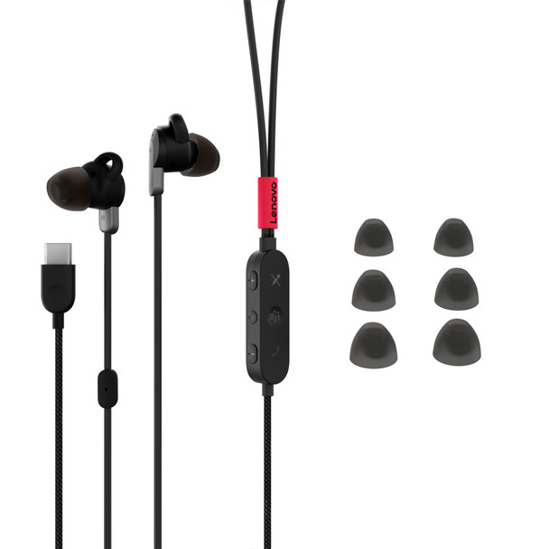 Lenovo 4XD1C99220 headphones/headset Wired In-ear Music/Everyday USB Type-C Black 195890370101