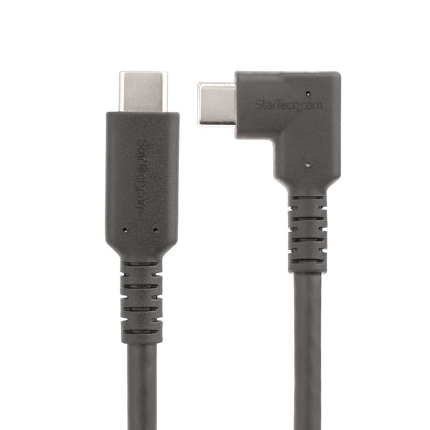 StarTech.com 3ft (1m) Rugged Right Angle USB-C Cable, USB 3.2 Gen 2 (10 Gbps), Full-Featured USB C to C Data transfer Cable, 4K 60Hz DP Alt Mode, 100W Power Delivery - 90 Degree USB Type-C Cable 065030891271