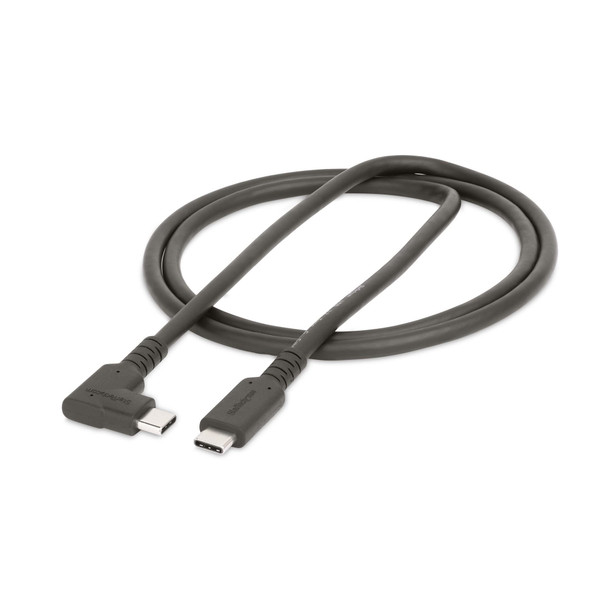 StarTech.com 3ft (1m) Rugged Right Angle USB-C Cable, USB 3.2 Gen 2 (10 Gbps), Full-Featured USB C to C Data transfer Cable, 4K 60Hz DP Alt Mode, 100W Power Delivery - 90 Degree USB Type-C Cable 065030891271