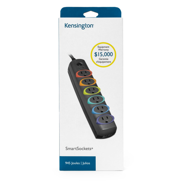 Kensington K62147NA surge protector Black, Multicolour 6 AC outlet(s) 2.1 m 085896621478