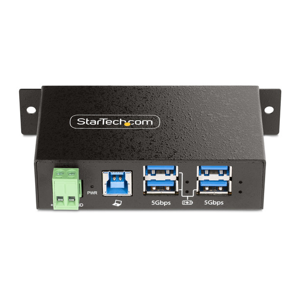 StarTech.com 5G4AINDRM-USB-A-HUB interface hub USB 3.2 Gen 1 (3.1 Gen 1) Type-B 5000 Mbit/s Black 065030898188