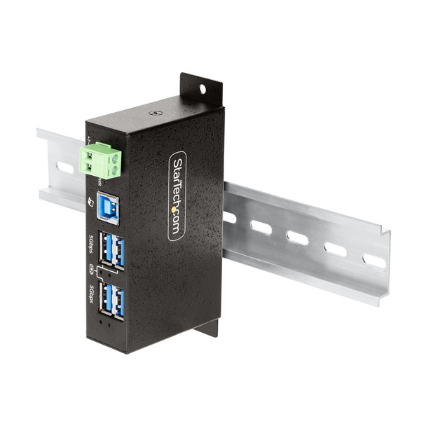 StarTech.com 5G4AINDRM-USB-A-HUB interface hub USB 3.2 Gen 1 (3.1 Gen 1) Type-B 5000 Mbit/s Black 065030898188