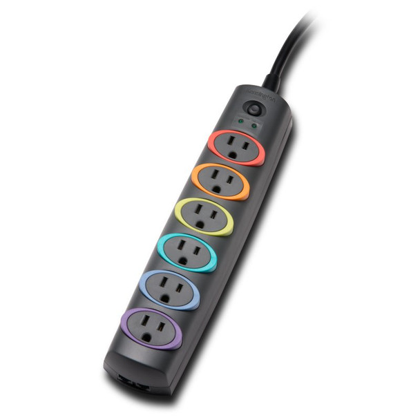 Kensington K62144NA surge protector Multicolour 6 AC outlet(s) 2.4 m 085896621447