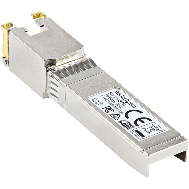 StarTech.com MSA Compliant SFP+ Transceiver Module - 10GBASE-T~MSA Uncoded SFP+ Module - 10GBASE-T - SFP to RJ45 Cat6/Cat5e - 10GE Gigabit Ethernet SFP+ - RJ-45 30m 065030873376