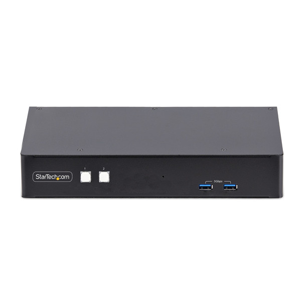 StarTech.com 2-Port Dual-Monitor DisplayPort KVM Switch, RS232 Serial Control, 4K 60Hz, 2x USB 5Gbps Hub Ports, 2x USB 2.0 HID Ports, Hotkey/Pushbutton Switching, TAA Compliant - Includes 2x DP and USB Host Cables 065030900485