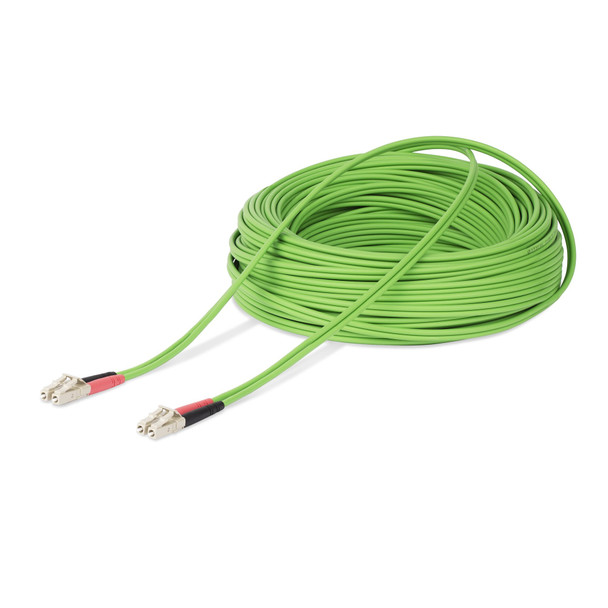 StarTech.com 25m (82ft) LC to LC (UPC) OM5 Multimode Fiber Optic Cable, 50/125µm Duplex LOMMF Zipcord, VCSEL, 40G/100G, Bend Insensitive, Low Insertion Loss, LSZH Fiber Patch Cord 065030900997