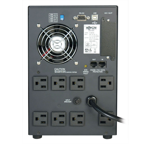 Tripp Lite SmartPro 100/110/120V 1.5kVA 900W Line-Interactive Sine Wave UPS, Tower, SNMP, Webcard, USB, DB9 Serial 037332119896