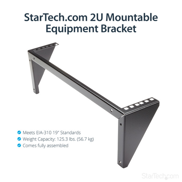 StarTech.com 2U 19in Steel Vertical Wall Mount Equipment Rack Bracket 46116