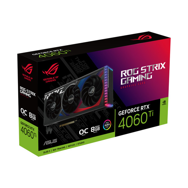 ASUS ROG -STRIX-RTX4060TI-O8G-GAMING graphics card NVIDIA GeForce RTX 4060 Ti 8 GB GDDR6 197105204034