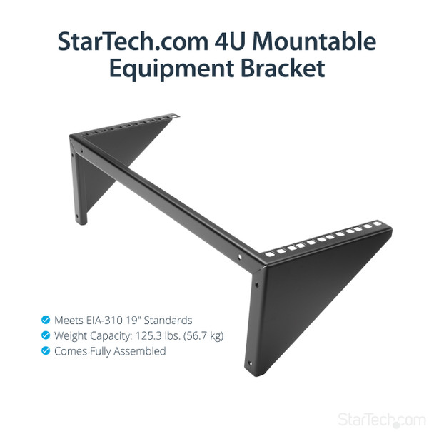 StarTech.com 4U 19in Steel Vertical Wall Mount Equipment Rack Bracket 46119