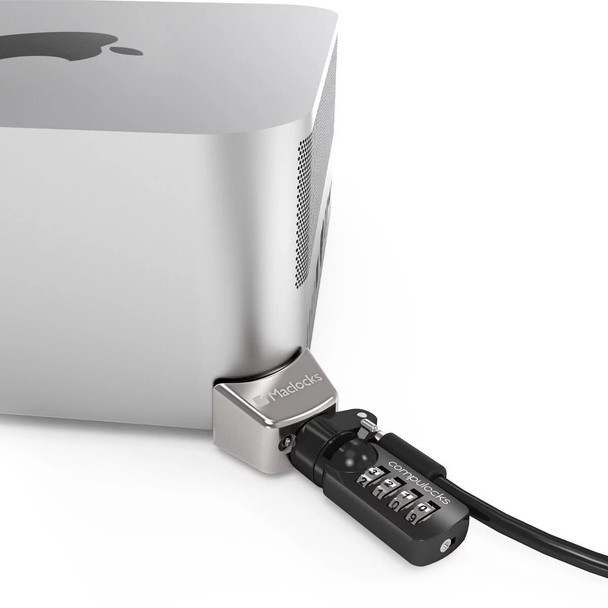 Compulocks Mac Studio Ledge Lock Adapter with Combination Cable Lock Silver 819472024458