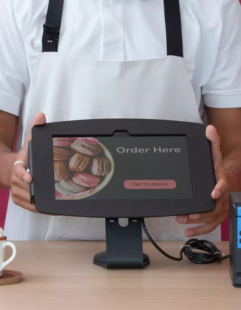 Compulocks Galaxy Tab A8 10.5" Space Enclosure Core Counter Stand or Wall Mount Black 819472028760